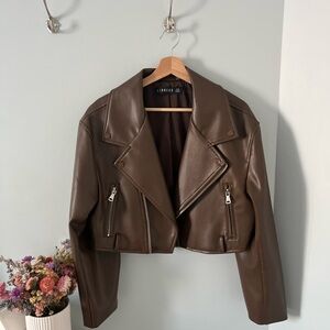 Lioness Dark Brown Pleather Jacket